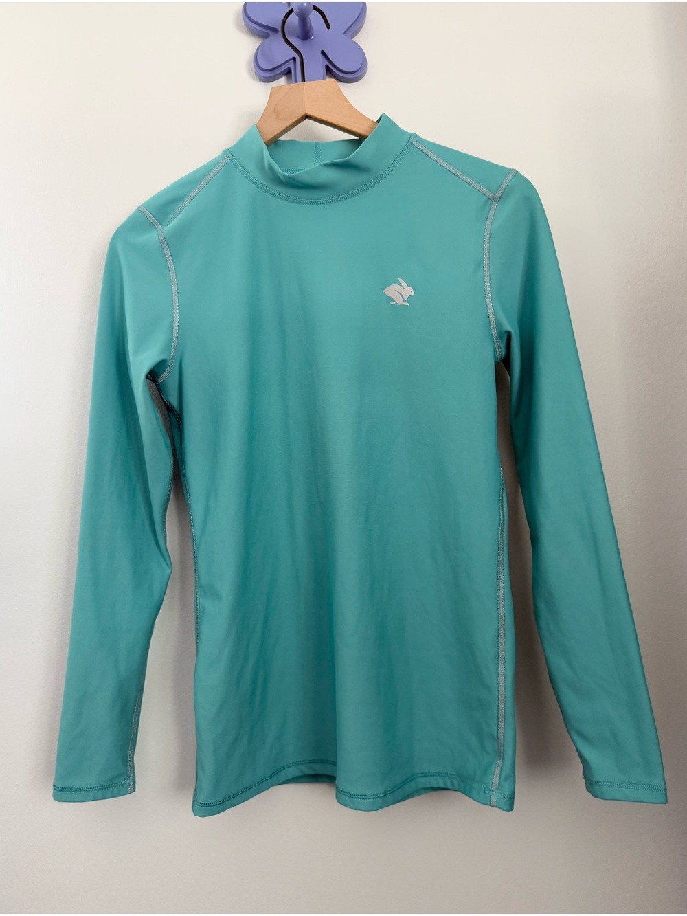 Rabbit Women’s Medium Long Sleeve Cold Front Shirt Running Outdoor Mint Blue